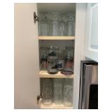 CONTENTS OF WALL CABINETS ON LEFT SIDE AND TOP