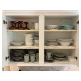 CONTENTS OF KITCHEN WALL CABINET BESIDE SINK;