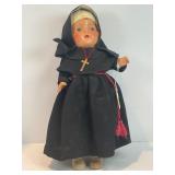 VINTAGE COMPOSITE LITTLE SISTER NUN DOLL - PRE WAR
