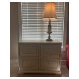 FOUR DRAWER DRESSER WITH LAMP - 38" X 16" X 30"