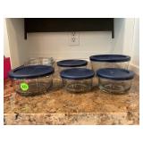 SET OF 5 ANCHOR CLEAR GLASS NESTING BOWL AND LIDS