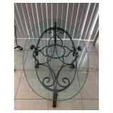 GLASS TOP COFFEE TABLE WITH MATCHING SIDE TABLE -