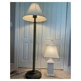 PALM TREE FLOOR LAMP & SEASHELL TABLE LAMP