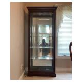 PHILIP REINISCH GLASS FRONT LIGHTED CURIO CABINET-