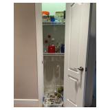 CONTENTS OF HALLWAY CLOSET - CANDLES, CUT GLASS