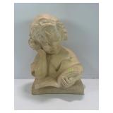 VINTAGE CHALKWARE PAINTED PLASTER YOUNG GIRL