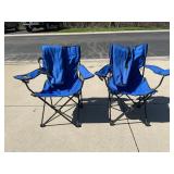SET OF TWO MATCHING FOLD UP CAMP CHAIRS WITH BAGS