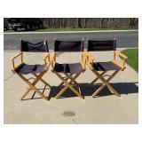 SET OF THREE FOLDING DIRECTORS CHAIRS
