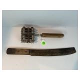 VINTAGE MEAT TENDERIZER & DEMASCUS BUTCHER KNIFE