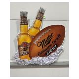 MILLER GENUINE DRAFT LIGHT EMBOSSED METAL BEER