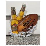 MILLER GENUINE DRAFT LIGHT EMBOSSED METAL BEER