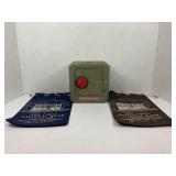 PEOPLES BANK AND TRUST CO. METAL COIN SAFE WITH