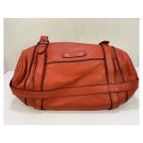 COLE HAAN RED LEATHER HANDBAG WITH STORAGE BAG