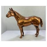 SOLID CAST ALUMINUM PLATED HORSE FIGURINE - 13" X