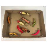 VINTAGE WOODEN FISHING LURED. HEDDON VAMP,