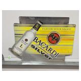 BACARDI SILVER EMBOSSED METAL SIGN - 23" X 31"