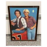 BO & LUKE DUKE (DUKES OF HAZZARD) FRAMED PICTURE -
