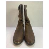 DINGO BROWN LEATHER COWBOY BOOTS IN ORIGINAL BOX -