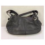 COLE HAAN BLACK LEATHER HANDBAG WITH STORAGE