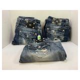 THREE PAIR OF MISS ME SIZE 28 WOMENS BLUE JEANS