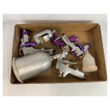 LOT OF 4 PAINT GUNS - DEVILBISS AND CENTRAL