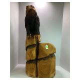 EAGLE WOOD CARVING - 30" X 13"