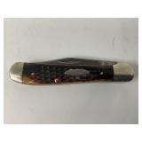 CASE XX 9 DOT JIGGED BONE HANDLE 2 BLADE FOLDING