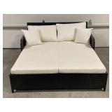 SAFAVIEH LUXURY OUTDOOR WICKER LOUNGE W/CUSHIONS