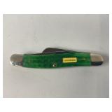 CASE XX JOHN DEERE GREEN HANDLED 9 DOT, 3 BLADE