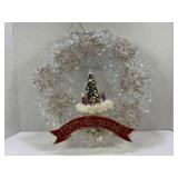 MERRY CHRISTMAS GLASS WREATH - 14"