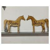 LOT OF 2 METAL HORSE SIGNS/WALL DECOR - 22" X 18"