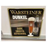 WARSTEINER DUNDEL EMBOSSED METAL BEER SIGN - 18"