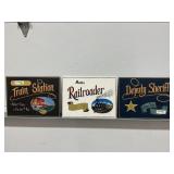 LOT OF 3 WOOD WALL DECOR PLAQUES - 16" X 12"