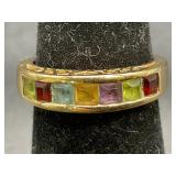 14KT GOLD RING WITH STONES - SIZE 6 - 3.55TW