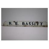 PORCELAIN R.E. BASSITT MAILBOX TOPPER - 16" X 1