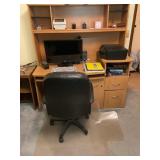 OFFICE DESK WITH HP COMPUTER AND CONTENTS - OFFICE