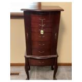 8 DRAWER JEWELRY ARMOIRE WITH DUAL NECKLACE
