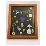 FRAME WITH SMALL 10K GOLD RING, CHARM BRACELET