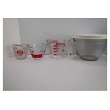 PAMPERED CHEF BATTER BOWL WITH LID AND PYREX &