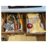 CONTENTS OF DRAWERS IN KITCHEN - WOODEN SPOONS,