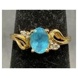 14KT GOLD RING WITH STONES - SIZE 6 - 2.20TW