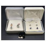 EARRINGS - 14KT GOLD HEART, BLUE TOPAZ AND MORE