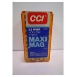 CCI MAXI-MAG 22 WMR HOLLOW POINT AMMO - LOT OF 50