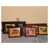 LOT OF 9 BUTTERFLY FRAMED PHOTOGRAPHS - 11 7/8" X
