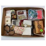 LOT OF ASSORTED ESTATE JEWELRY - WATCHES,