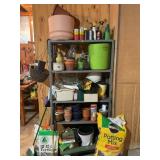 GARAGE SHELF WITH CONTENTS - FLOWER POTS,