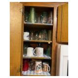 CONTENTS OF CABINET IN KITCHEN - COFFEE CUPS,
