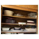 CONTENTS OF CABINET IN KITCHEN - ANCHOR HOCKING