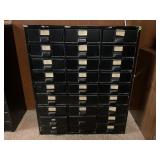 27 DRAWER METAL BOLET BIN STORAGE CABINET - 36" X