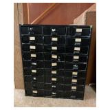 27 DRAWER METAL BOLT BIN STORAGE CABINET - 36" X